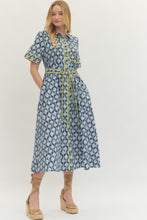 Load image into Gallery viewer, Navy Botanical Midi Dresss
