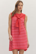 Load image into Gallery viewer, Striped Scarf Tie Dress
