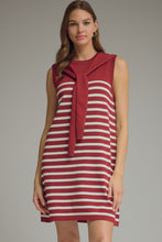 Load image into Gallery viewer, Striped Scarf Tie Dress
