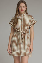 Load image into Gallery viewer, Gingham Tie Waist Dress
