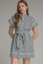 Load image into Gallery viewer, Gingham Tie Waist Dress
