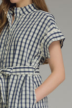 Load image into Gallery viewer, Gingham Tie Waist Dress
