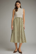 Load image into Gallery viewer, Ecru and Olive Midi Dress
