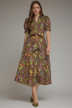 Load image into Gallery viewer, Brown Floral Midi Dress
