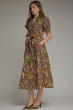 Load image into Gallery viewer, Brown Floral Midi Dress
