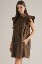 Load image into Gallery viewer, Black and Tan Seersucker Dress
