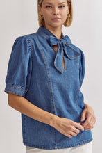 Load image into Gallery viewer, Denim Top With Tie Front
