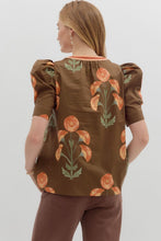Load image into Gallery viewer, Brown Floral Top
