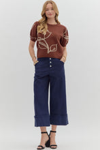 Load image into Gallery viewer, Brown Floral Motif Sweater
