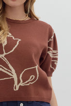 Load image into Gallery viewer, Brown Floral Motif Sweater
