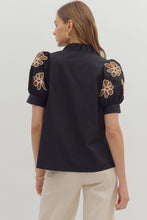 Load image into Gallery viewer, Black Floral Sleeve Top

