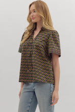 Load image into Gallery viewer, Black Art Deco Print Top
