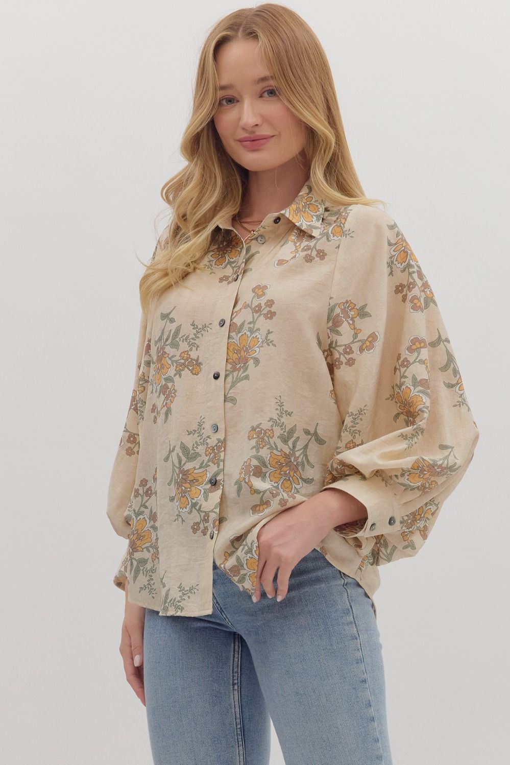 Ecru Floral Blouse