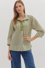 Load image into Gallery viewer, Olive Striped Top

