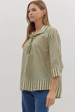 Load image into Gallery viewer, Olive Striped Top
