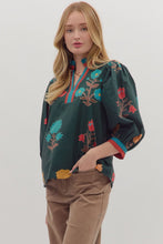 Load image into Gallery viewer, Hunter Green Floral Top

