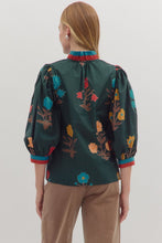 Load image into Gallery viewer, Hunter Green Floral Top
