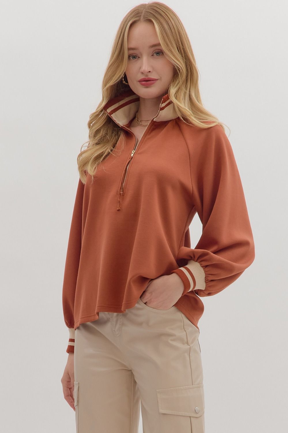 Clay Contrast Trim Top