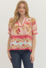 Load image into Gallery viewer, Pink Floral Print Top
