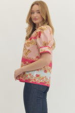 Load image into Gallery viewer, Pink Floral Print Top
