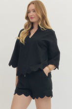 Load image into Gallery viewer, Black Scalloped Top
