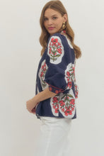 Load image into Gallery viewer, Navy Floral Bouquet Top
