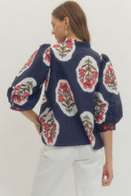 Load image into Gallery viewer, Navy Floral Bouquet Top
