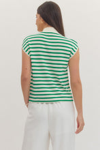 Load image into Gallery viewer, Cream and Green Stripe Top
