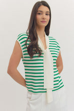 Load image into Gallery viewer, Cream and Green Stripe Top
