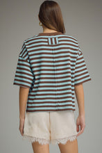 Load image into Gallery viewer, Blue Brown Striped Top
