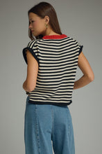 Load image into Gallery viewer, Black and Cream Sleeveless Sweater
