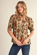 Load image into Gallery viewer, Taupe and Rust Boho Top
