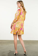 Load image into Gallery viewer, Yellow Floral Pleated Dress
