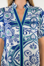 Load image into Gallery viewer, Navy &amp; White Print Dress
