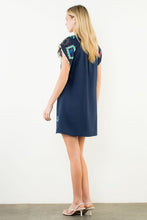 Load image into Gallery viewer, Navy Embroidered Dress
