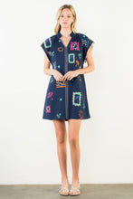Load image into Gallery viewer, Navy Embroidered Dress
