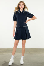 Load image into Gallery viewer, Navy Textured Zip-up Dress
