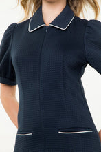 Load image into Gallery viewer, Navy Textured Zip-up Dress
