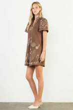 Load image into Gallery viewer, Brown Embroidered Suede Dress

