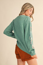 Load image into Gallery viewer, Green Embroidered Sweater
