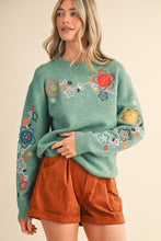Load image into Gallery viewer, Green Embroidered Sweater
