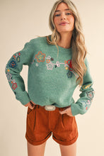 Load image into Gallery viewer, Green Embroidered Sweater

