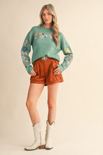 Load image into Gallery viewer, Green Embroidered Sweater
