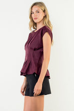 Load image into Gallery viewer, Burgundy Pin-Tuck Top
