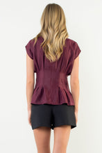 Load image into Gallery viewer, Burgundy Pin-Tuck Top
