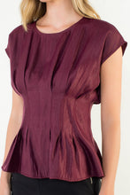 Load image into Gallery viewer, Burgundy Pin-Tuck Top
