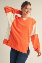 Load image into Gallery viewer, Orange Color-block Sweatshirt
