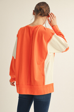 Load image into Gallery viewer, Orange Color-block Sweatshirt
