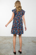 Load image into Gallery viewer, Navy Print Tiered Dress

