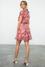 Load image into Gallery viewer, Flutter Sleeve Red Print Dress
